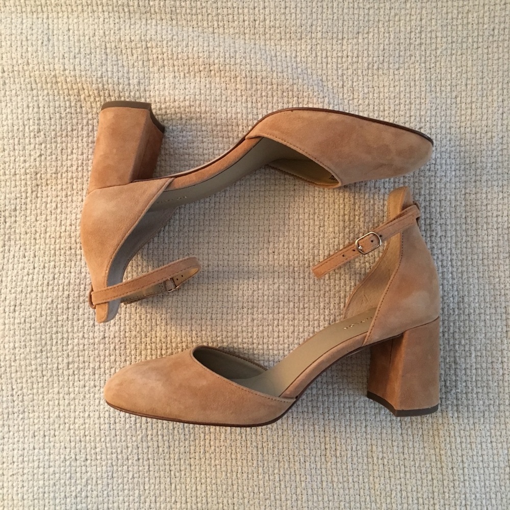 Ann Taylor Suede Block Heel Pumps